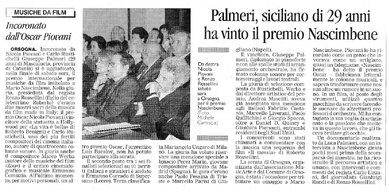 Articolo giornalistico. Una fotografia in bianco e nero della Giuria del Premio Nascimbene.