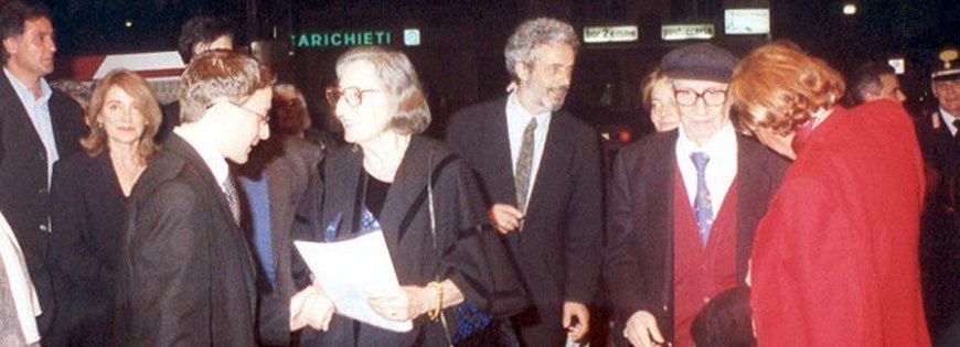 Prima edizione del Mario Nascimbene Award nel 2002 a Orsogna. Nella foto Andrea Mascitti, Caterina Nascimbene, Nicola Piovani, Carlo Rustichelli ed Evi Rustichelli.
