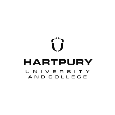 Hartpury University and College logo with a stylized mouse icon above the text.