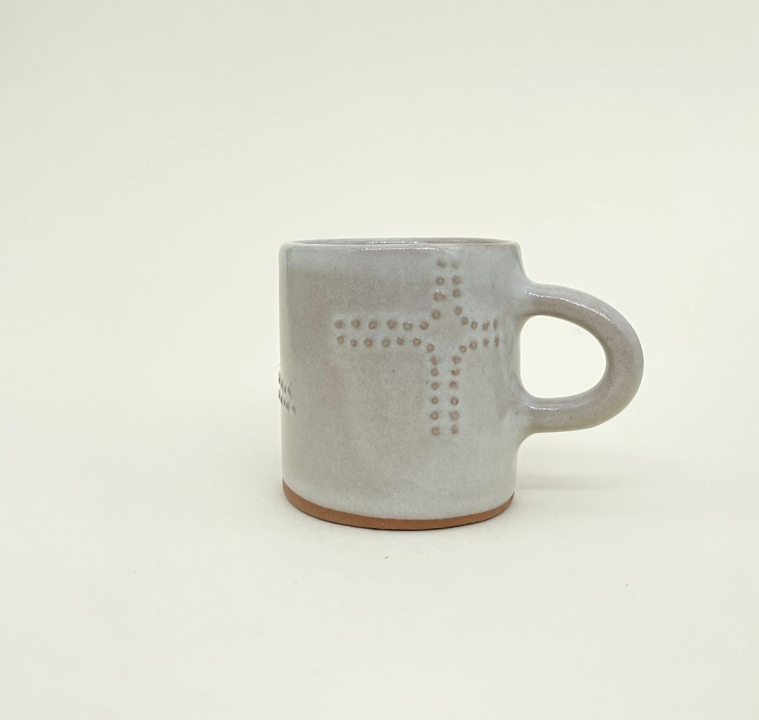 Tile Espresso Mug, Ceramic Espresso Mug, embossed dot details, Decoration Saves