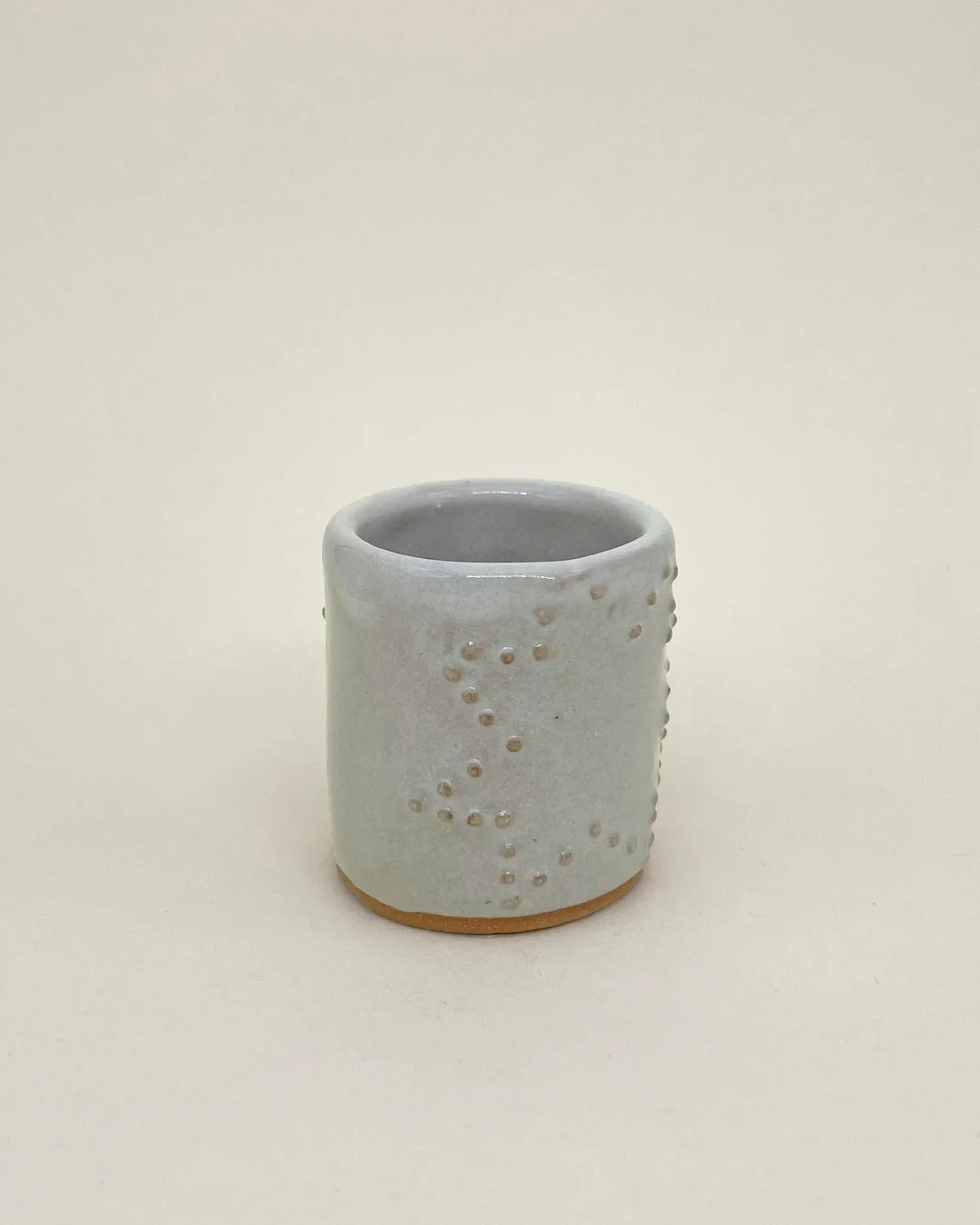 Ceramic Shot glass, Starry- White, embossed dot detail, Decoration saves