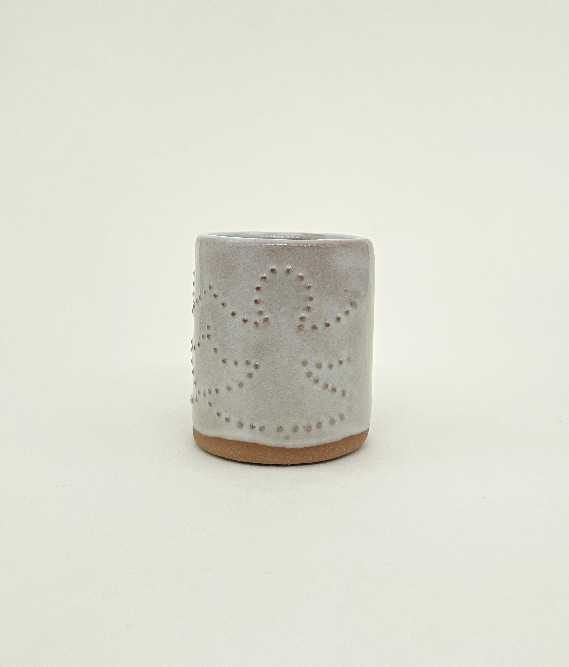 Paper Angel Shot Glass, Ceramic Shot Glass, embossed dot details, Decoration Saves