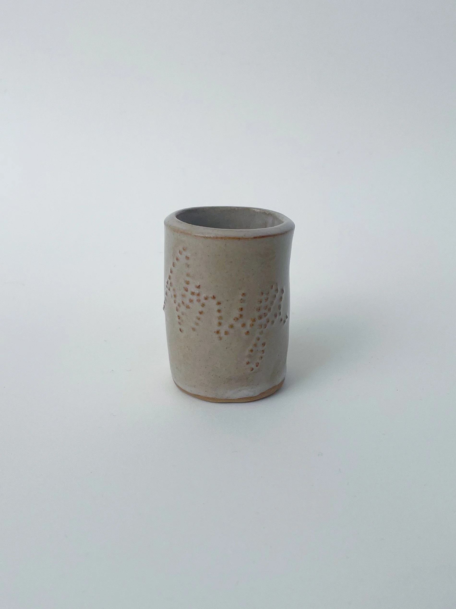 Ceramic Shot glass, Custom name- Anya, embossed dot detail, Decoration saves