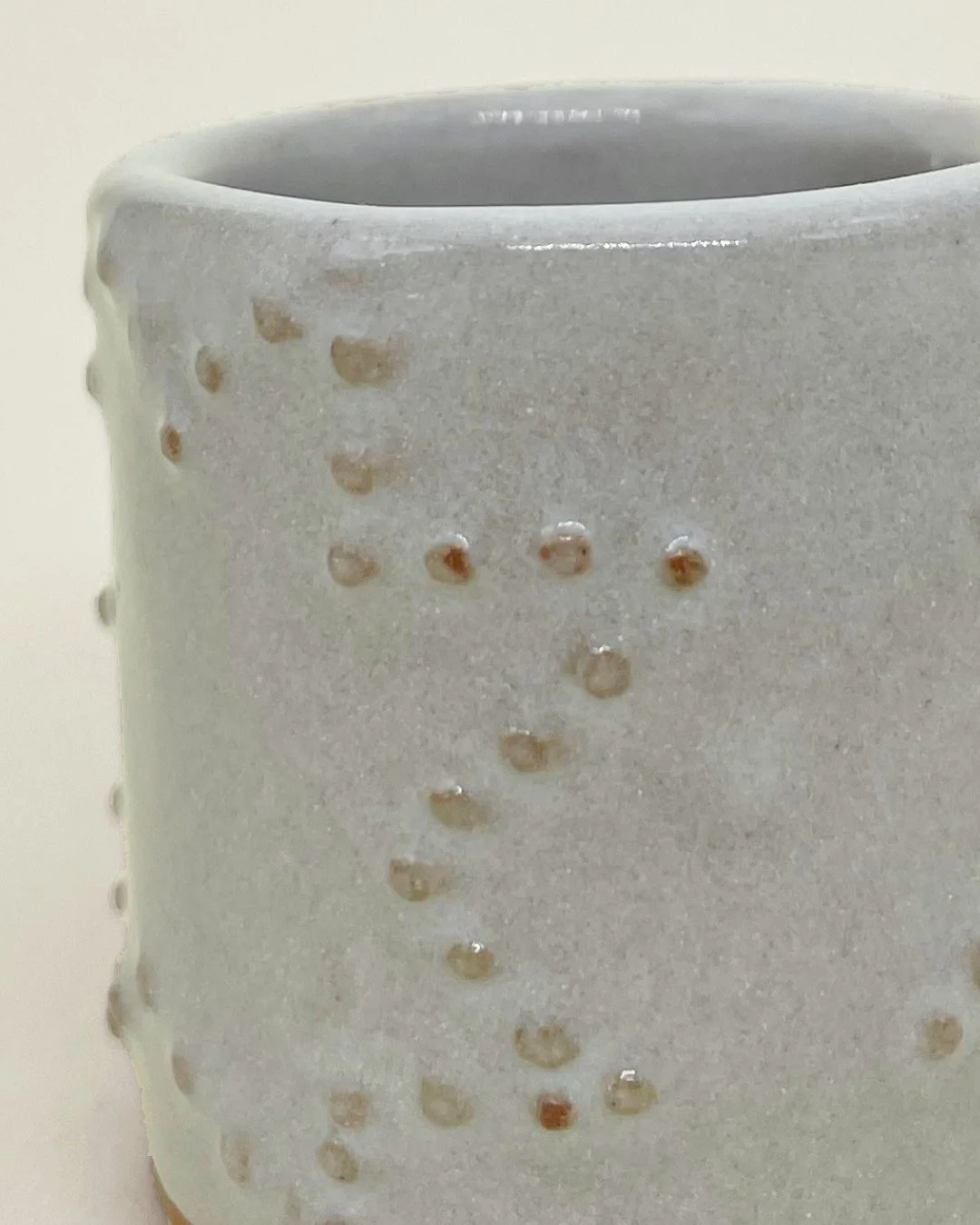 Closeup, Ceramic Shot glass, Starry- White, embossed dot detail, Decoration saves