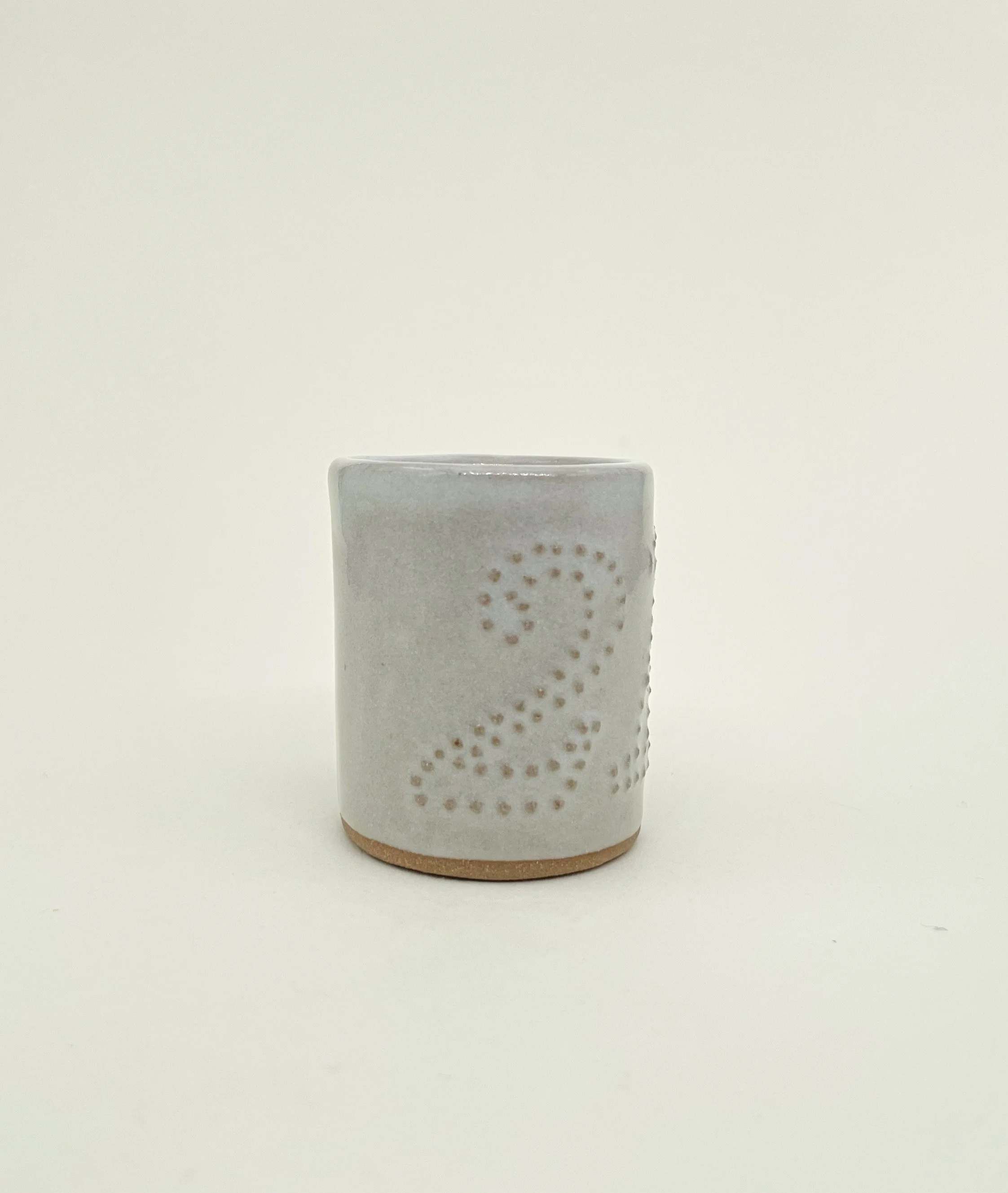 21 Shot Glass, Ceramic Shot Glass, embossed dot details, Decoration Saves