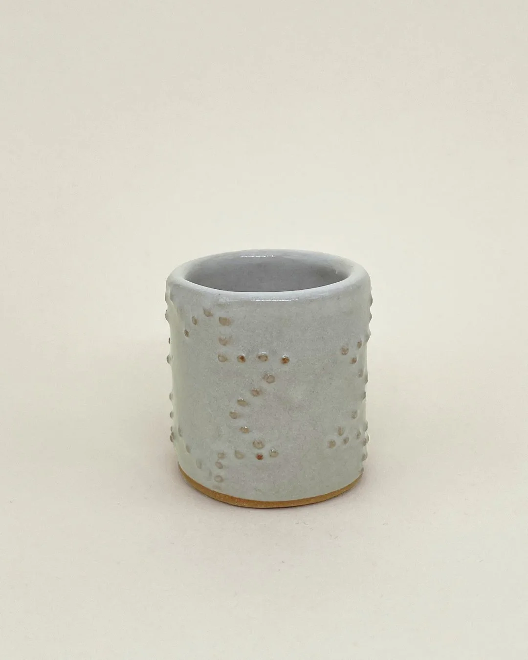 Ceramic Shot glass, Starry- White, embossed dot detail, Decoration saves