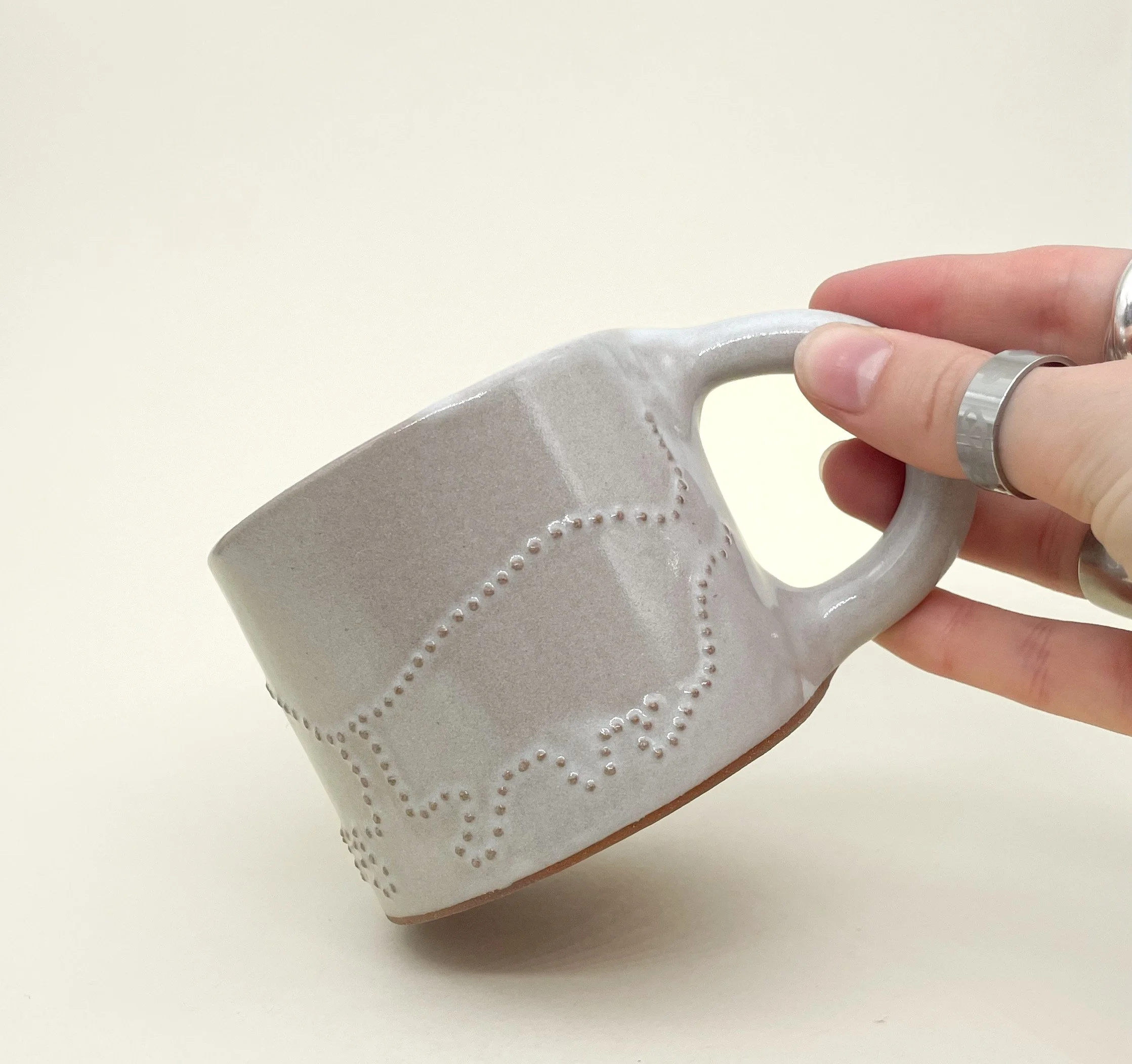 Decoration Saves, Zebidee Mug, Ceramic Mug, embossed dot details