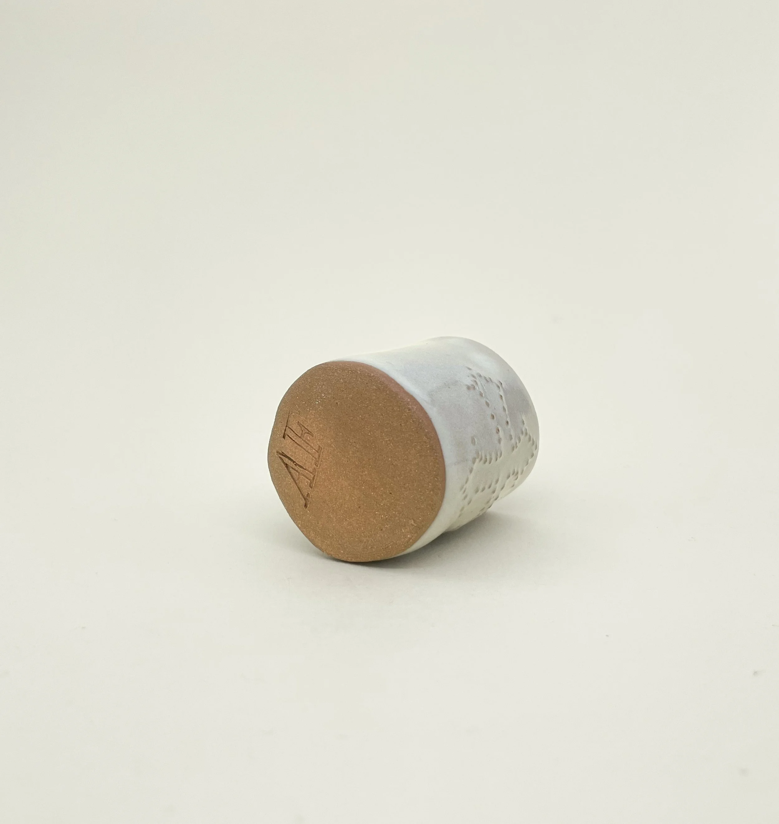 Cross Of My Grandparents' Carpet Shot Glass, Ceramic Shot Glass, embossed dot details, Decoration Saves