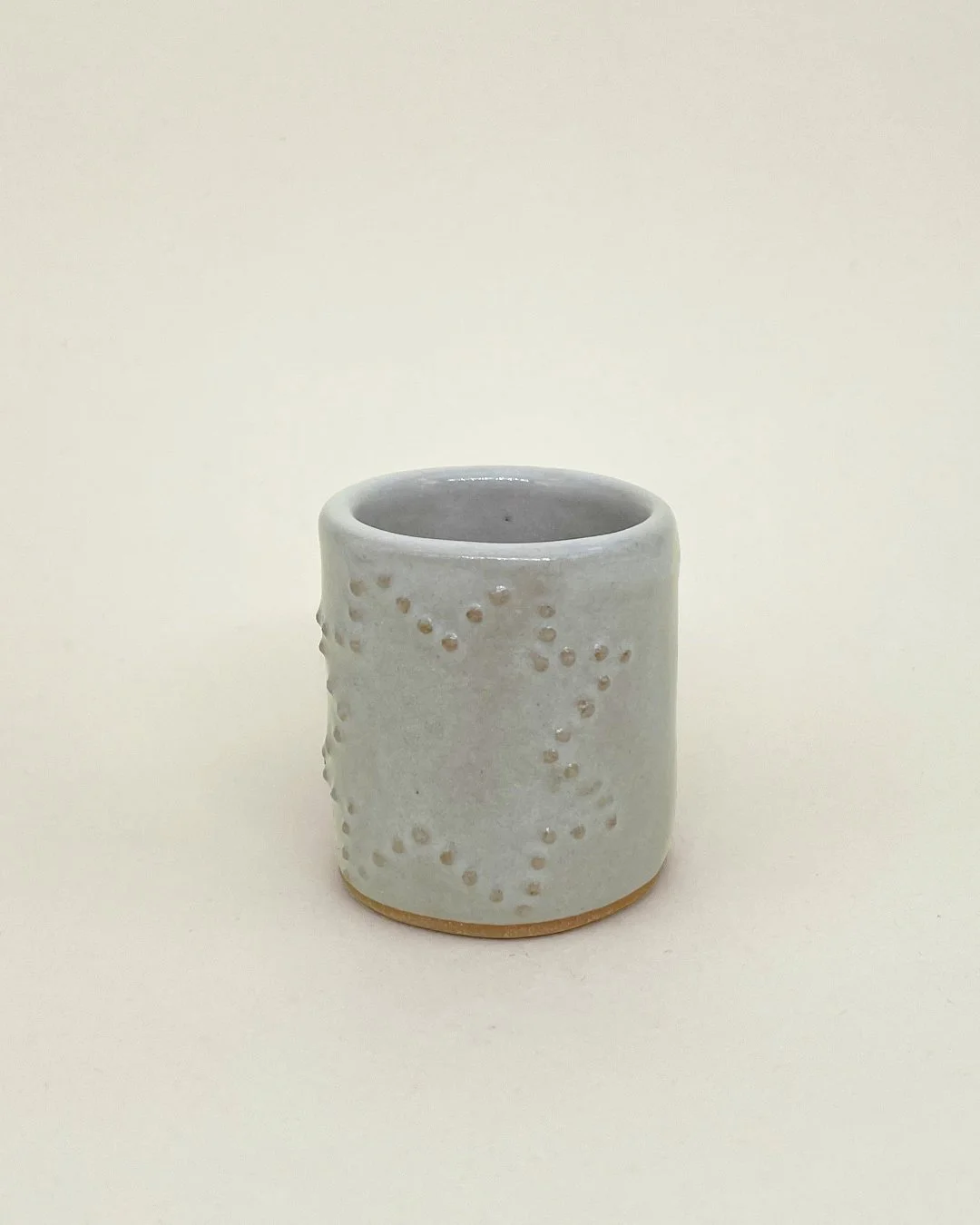 Ceramic Shot glass, Starry- White, embossed dot detail, Decoration saves