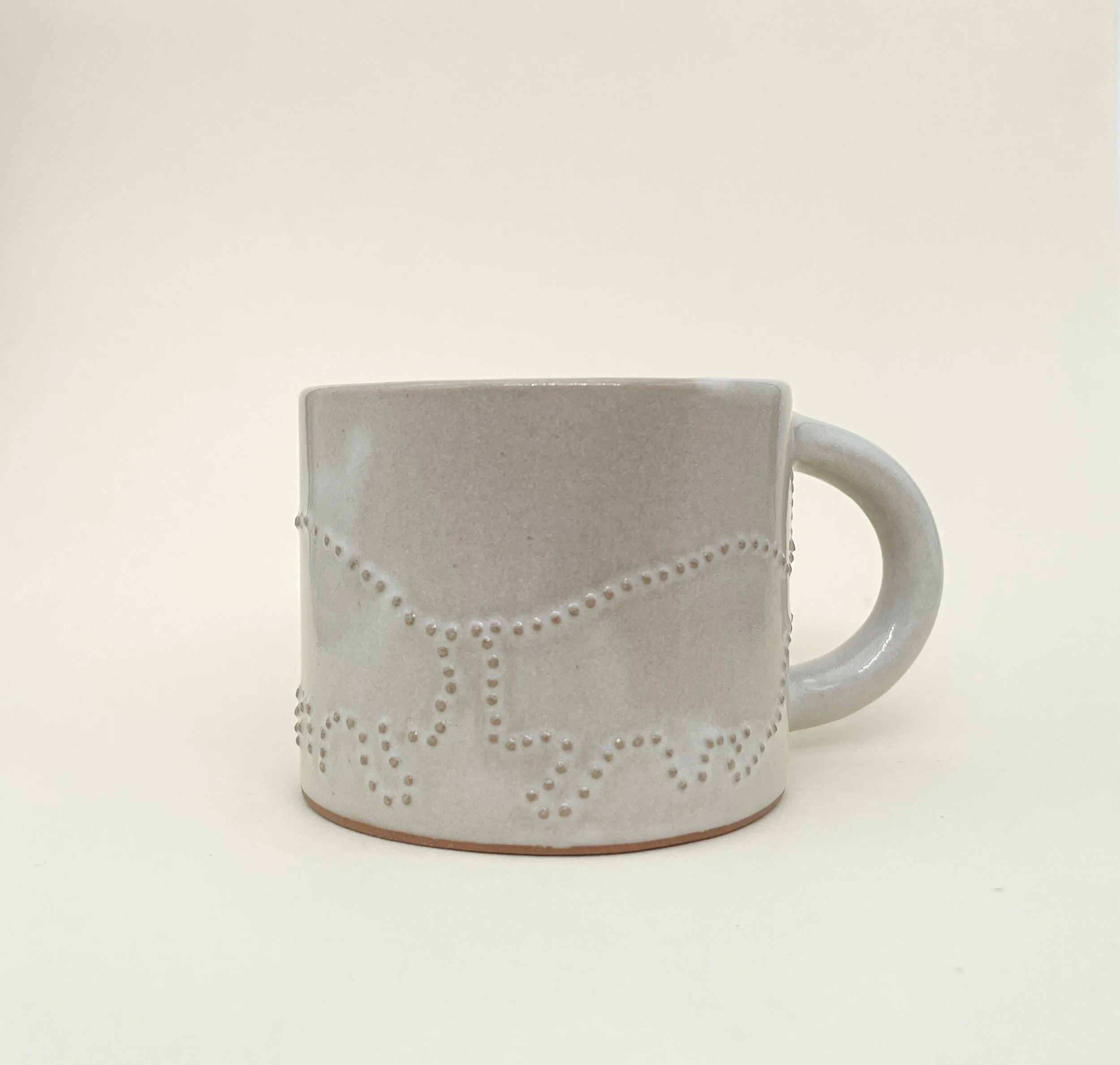 Decoration Saves, Zebidee Mug, Ceramic Mug, embossed dot details