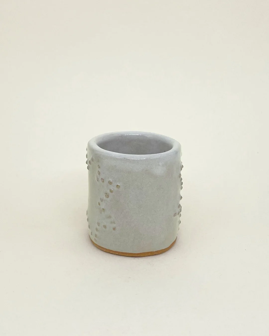 Ceramic Shot glass, Starry- White, embossed dot detail, Decoration saves