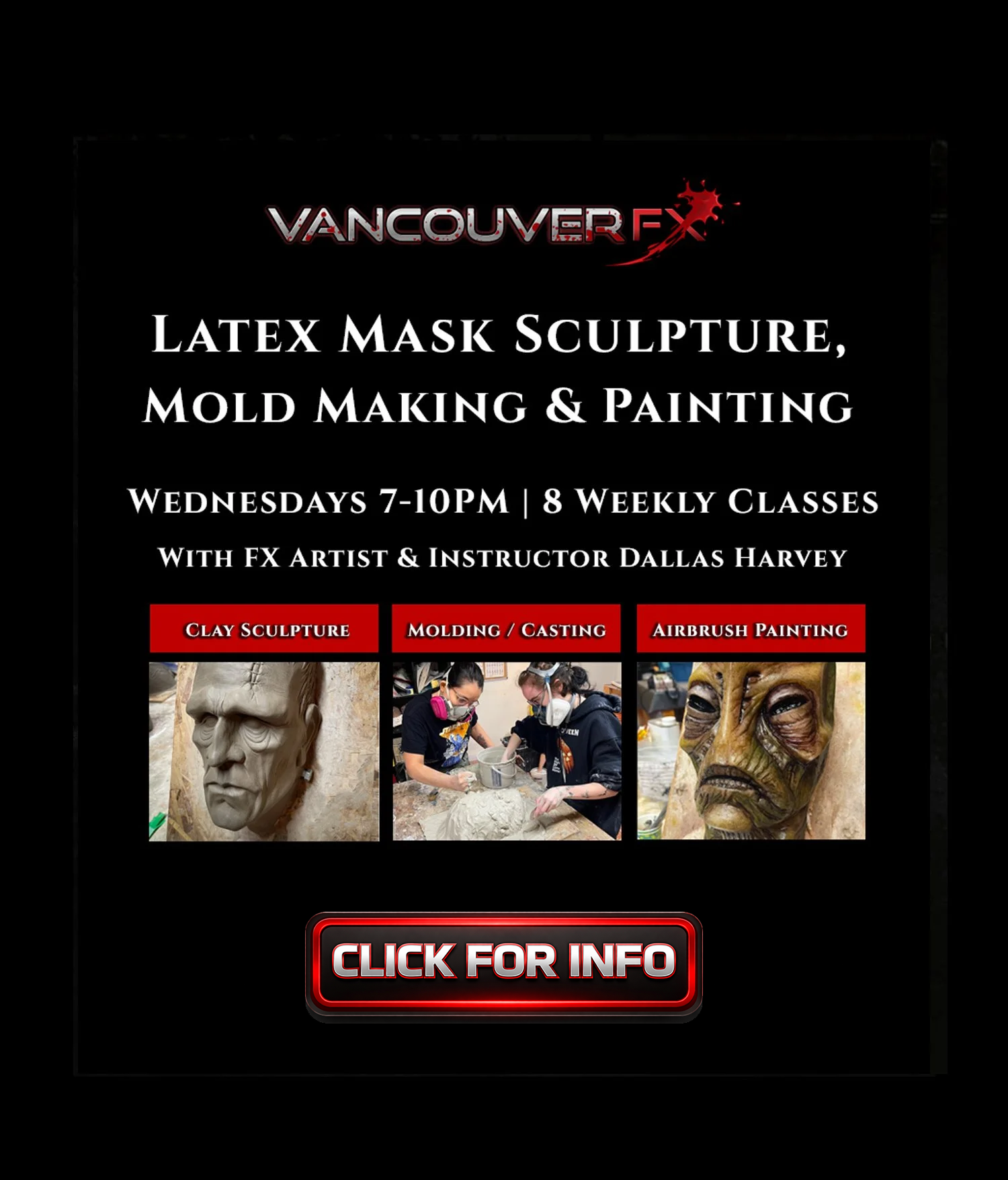 Latex Mask Sculpture, Mold Making & Painting - CLICK IMAGE FOR COURSE DETAILS