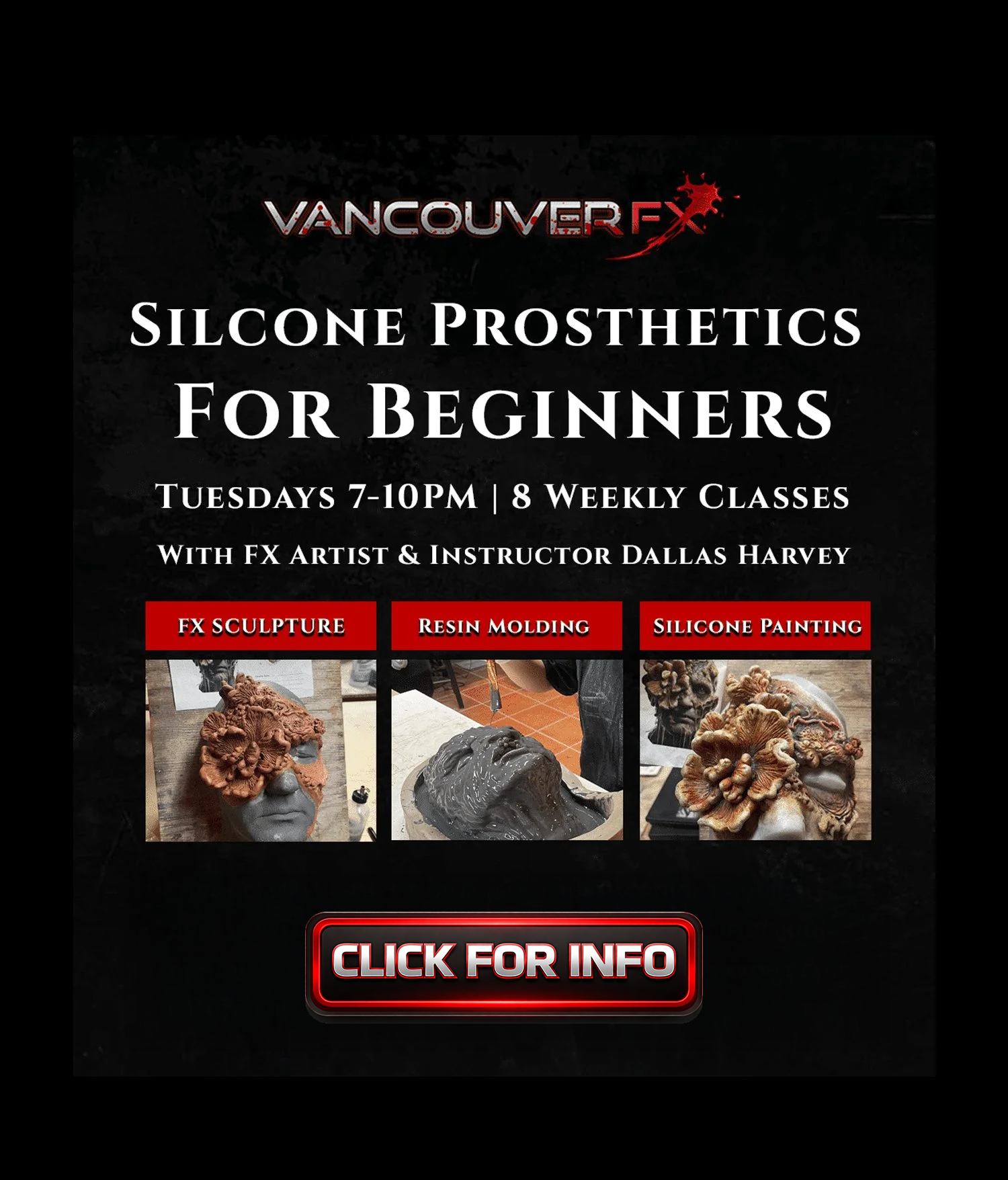 Silicone Prosthetics - CLICK IMAGE FOR COURSE DETAILS