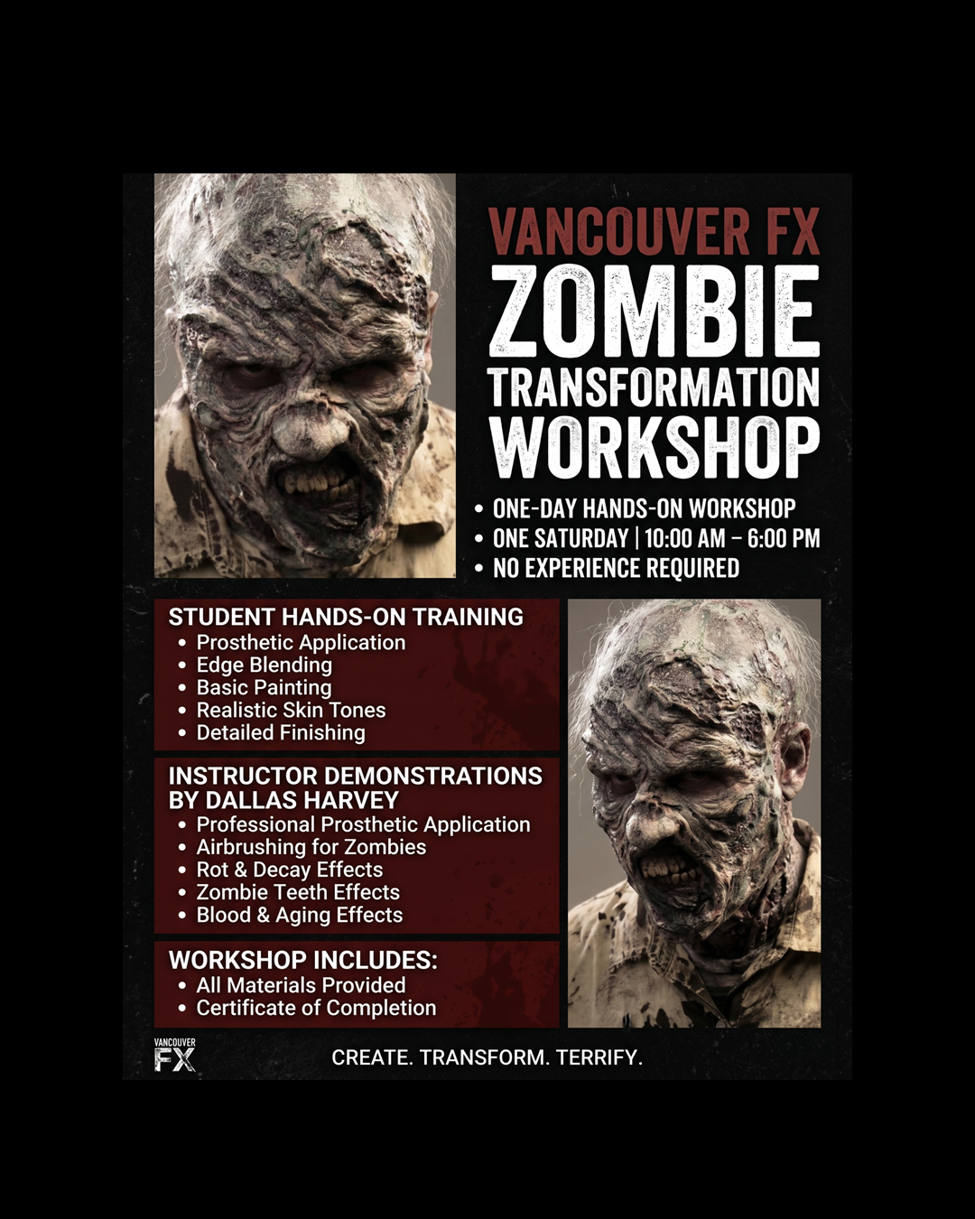 Zombie Transformation Workshop - Saturday, July 4th, 2026 (Click Image For Details)