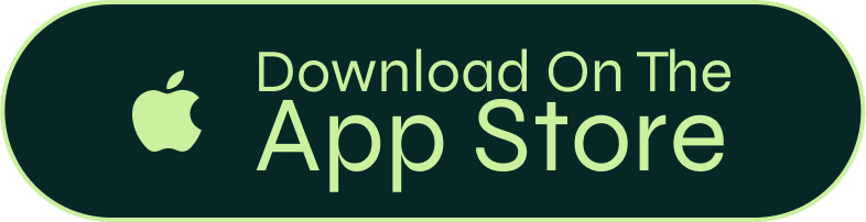 Apple logo with text 'Download On The App Store' on a dark green oval background.