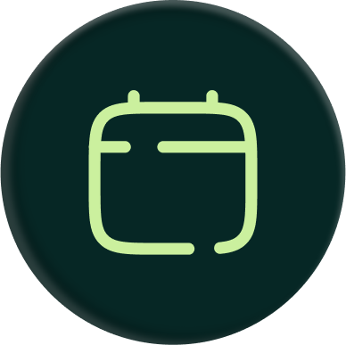 Calendar icon on a dark background.