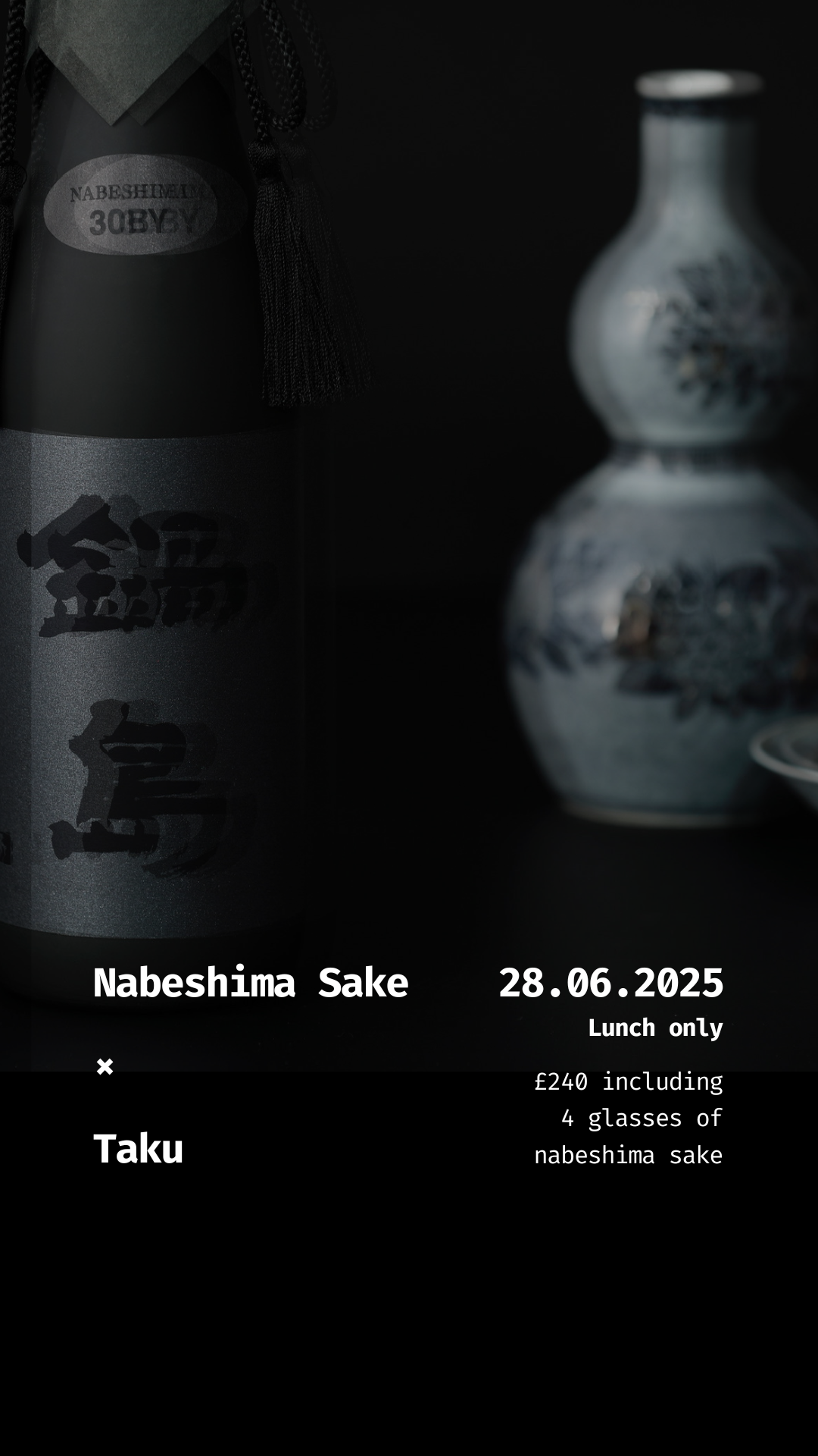 A  Lunch With Nabeshima Sake