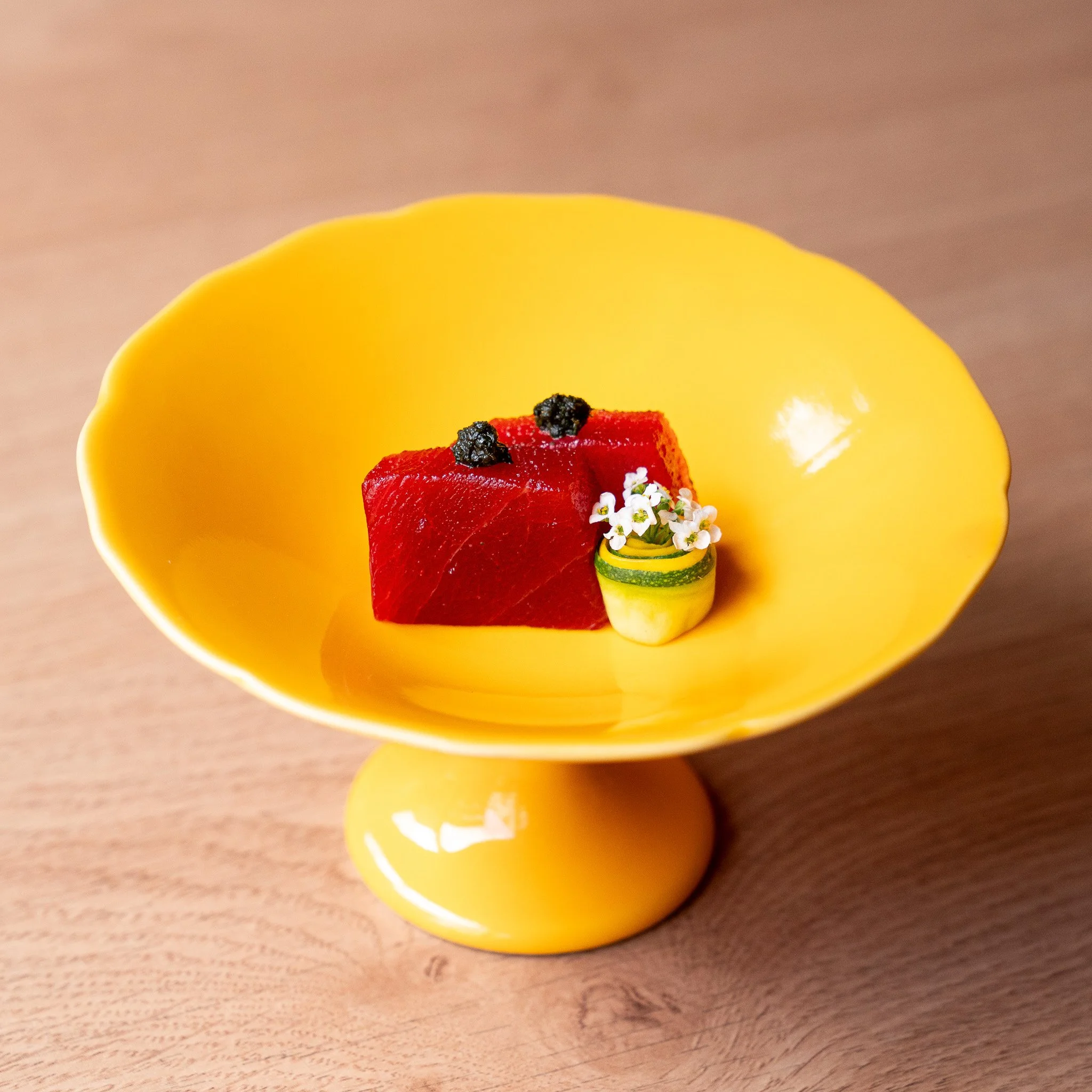 Two-week dry aged Tuna with Shiso Paste