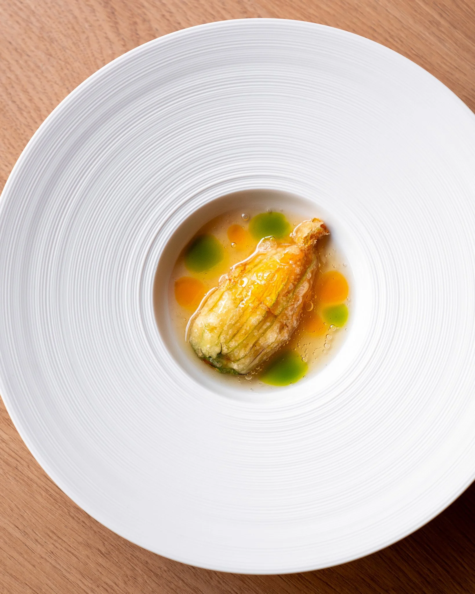 Courgette Flower stuffed with Blue Native Lobster