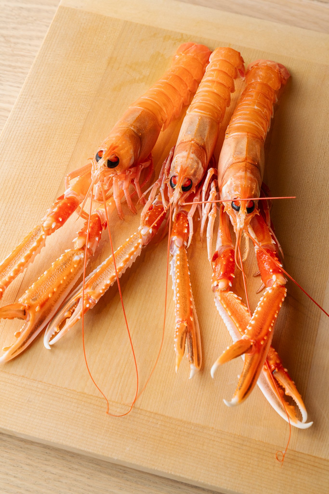 Langoustine sourced locally for Top Omakase restaurant