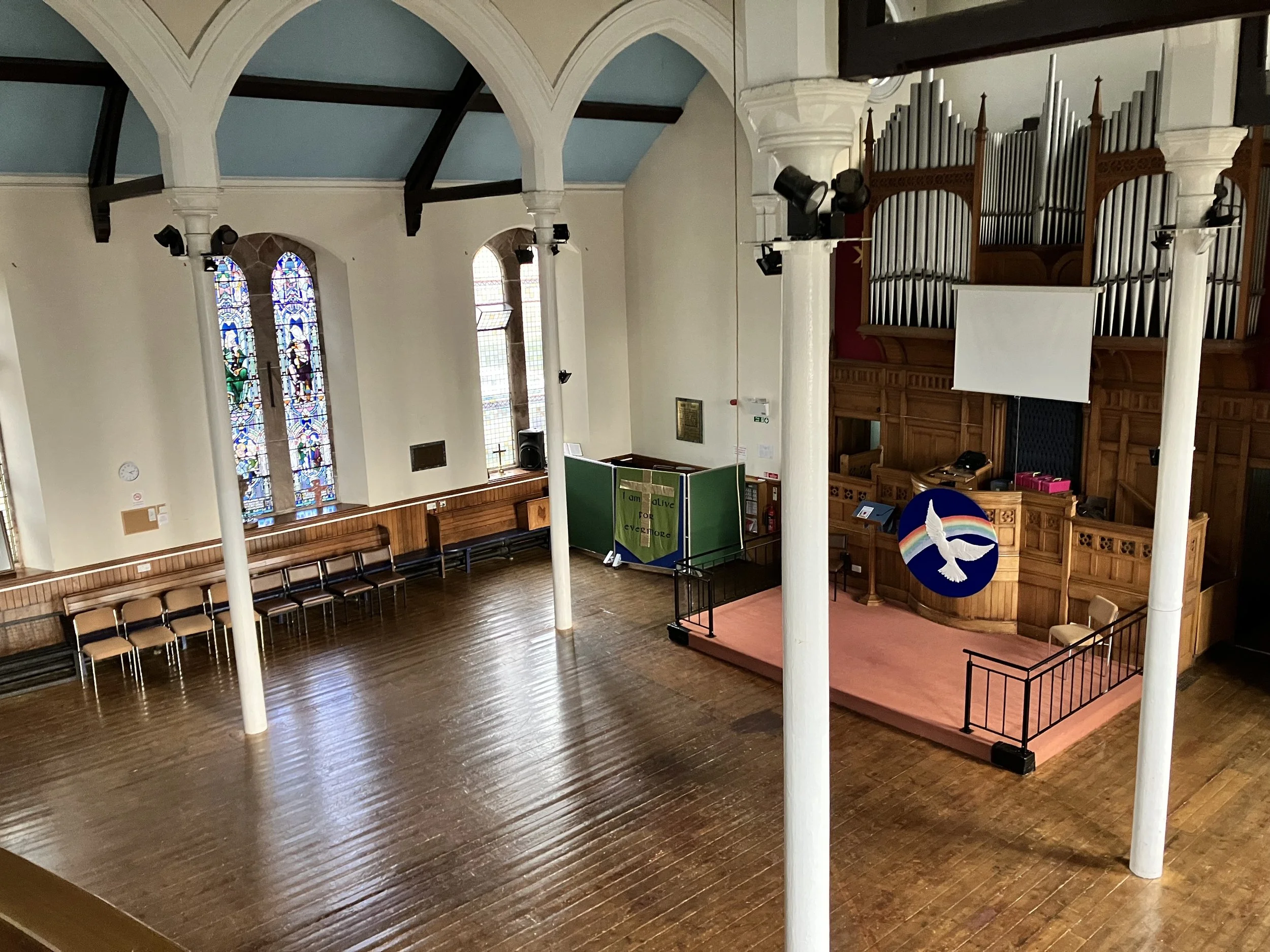 Large hall view from balcony