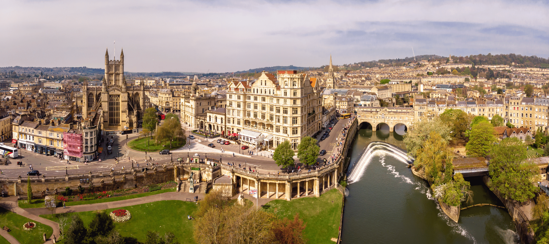 a large panoramic view of the city of bath