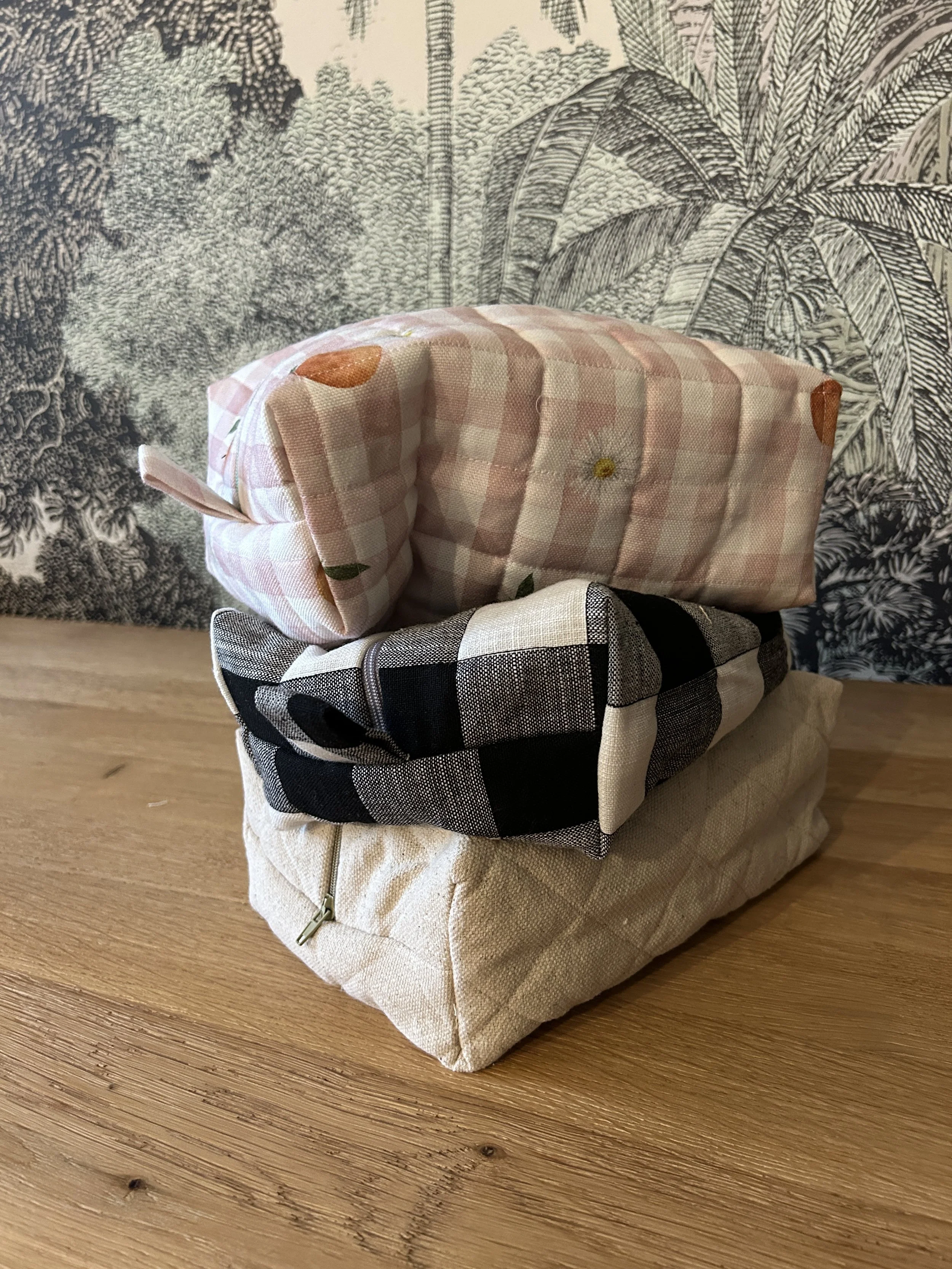 bespoke quilted make up bags as bridesmaids gifts