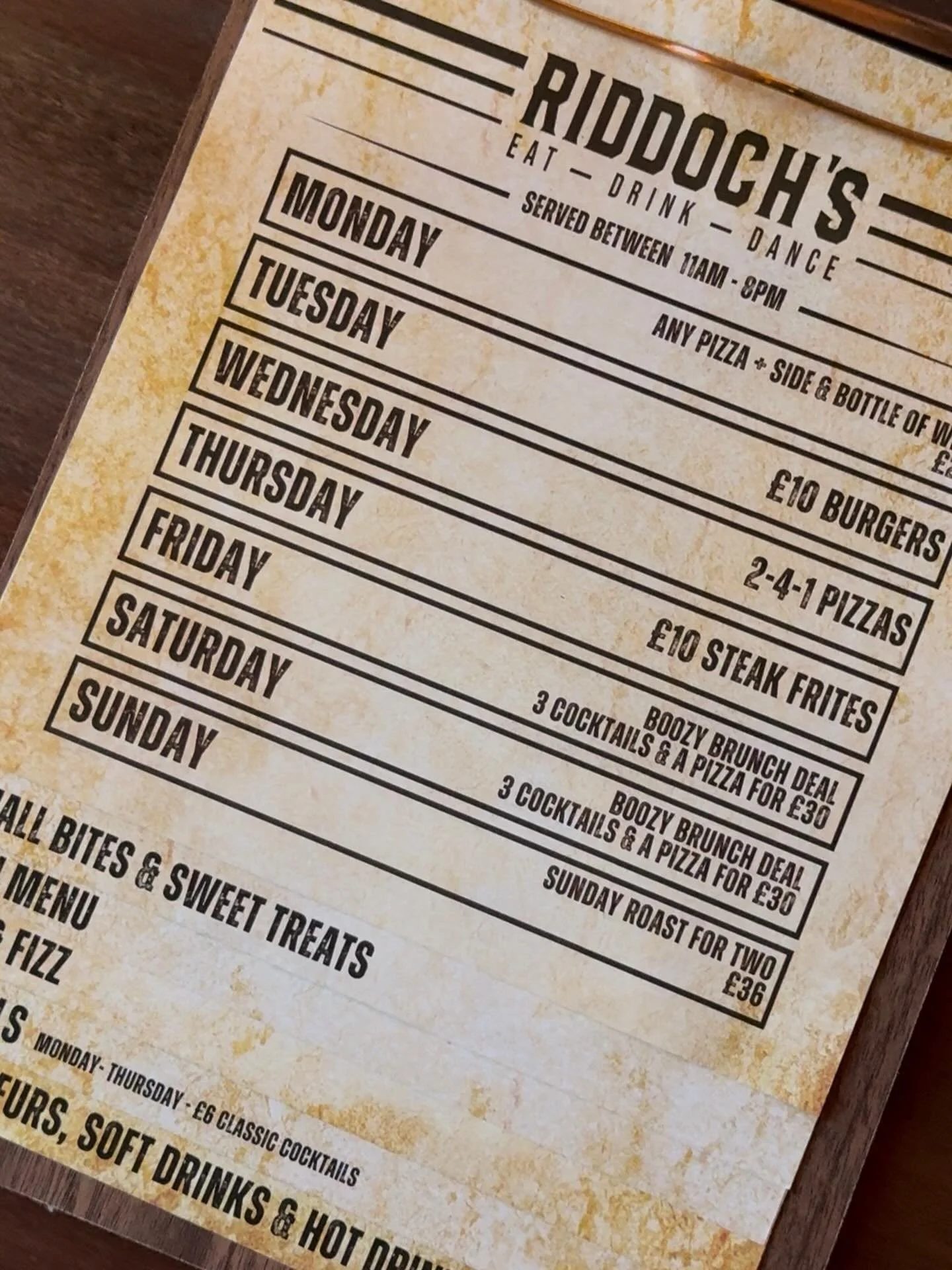 Sundays at Riddochs are about to get even better.

Our Sunday Roast won&rsquo;t be going live until next Sunday 29th and it will be pre-book only.
Trust us, you won&rsquo;t want to miss this one&hellip; Get your plans sorted early and book your table