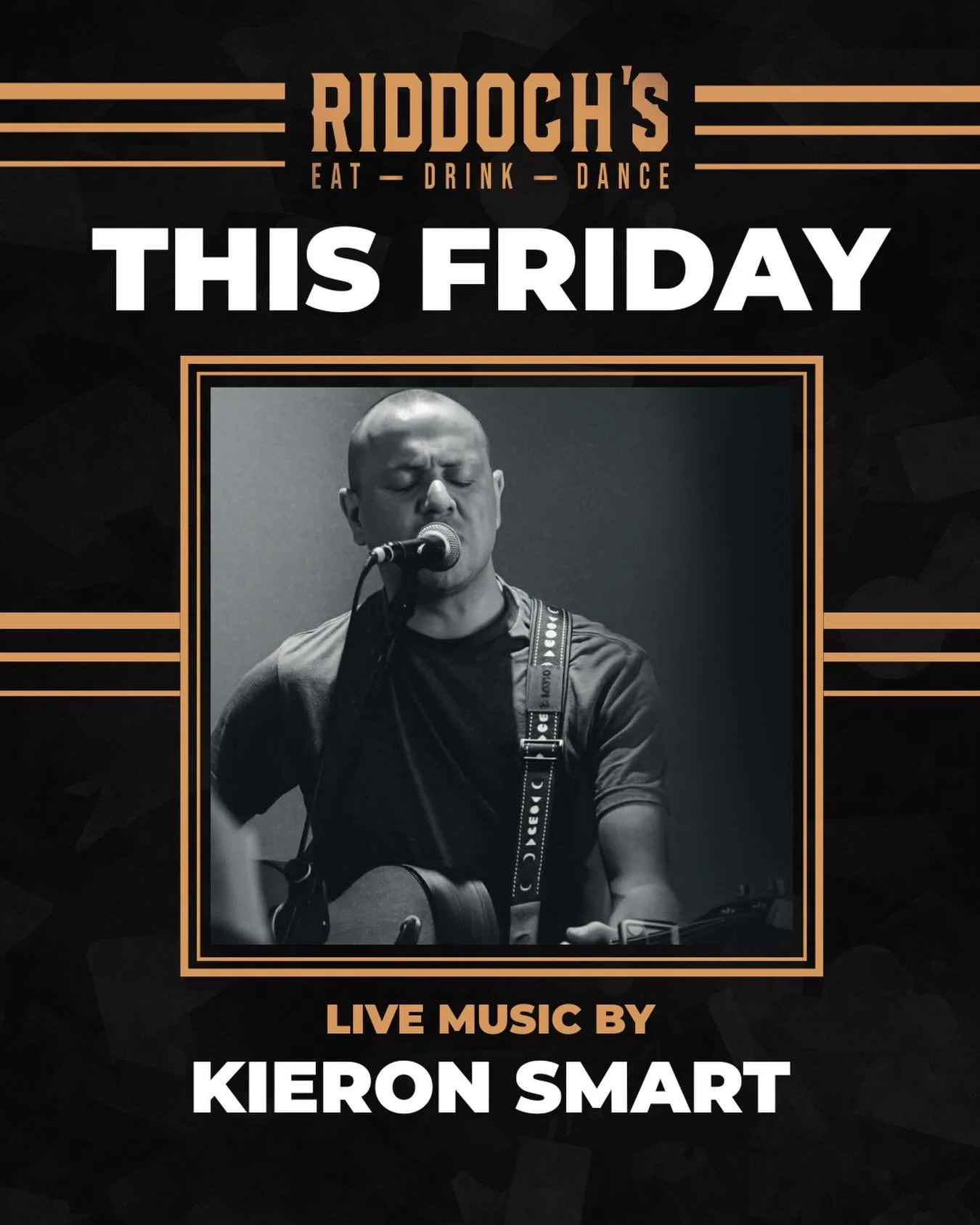 This Friday at Riddoch&rsquo;s 
Live music from Kerion Smart, 7&ndash;10pm &mdash; the perfect way to kick off your weekend. Good vibes, boozy brunch, and great tunes&hellip; how else would you start it? 

See you at Riddoch&rsquo;s.