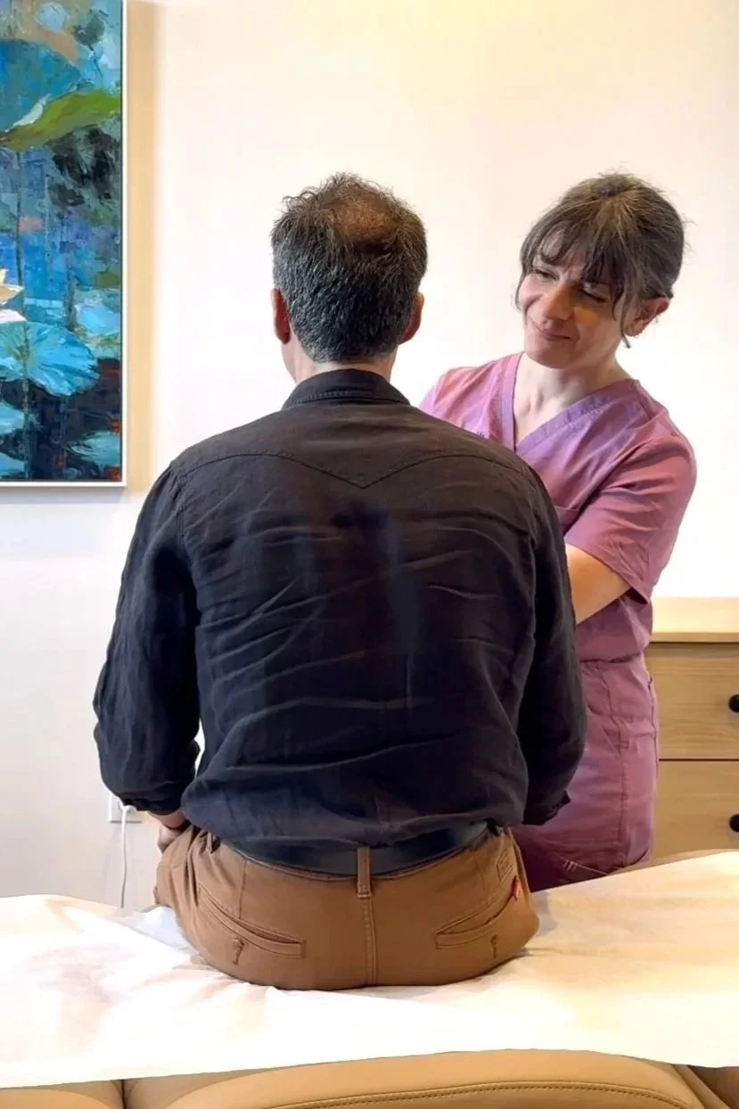 Mishe dry needling a patient in the Roaring Fork Valley