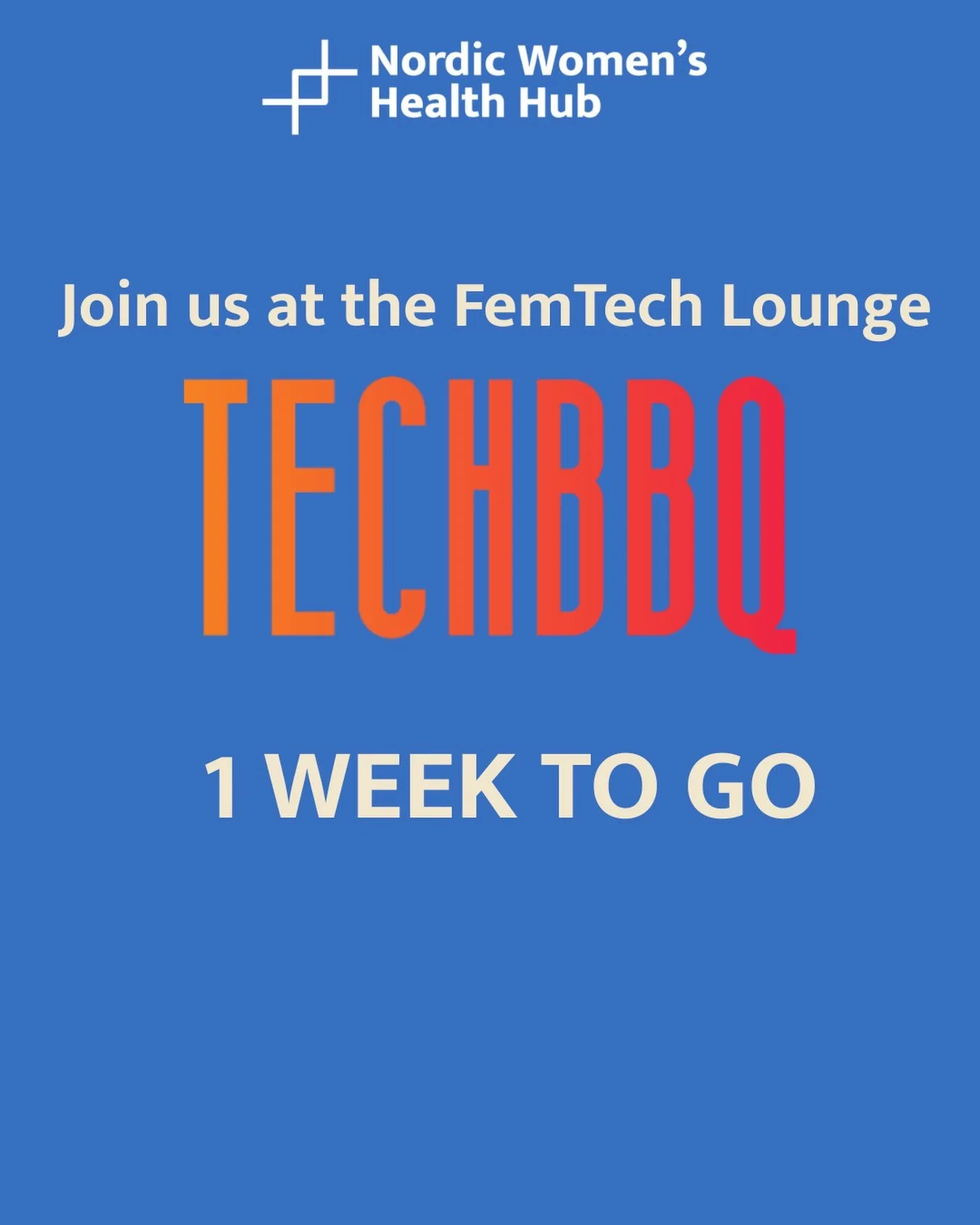 ✨TechBBQ is only 1 week away and we are beyond excited! ✨

Join us at the #FemTechLounge on August 26th &amp; 27th to connect with Nordic FemTech startups and to discover the latest innovations in women&rsquo;s healthcare. 

We look forward to welcom