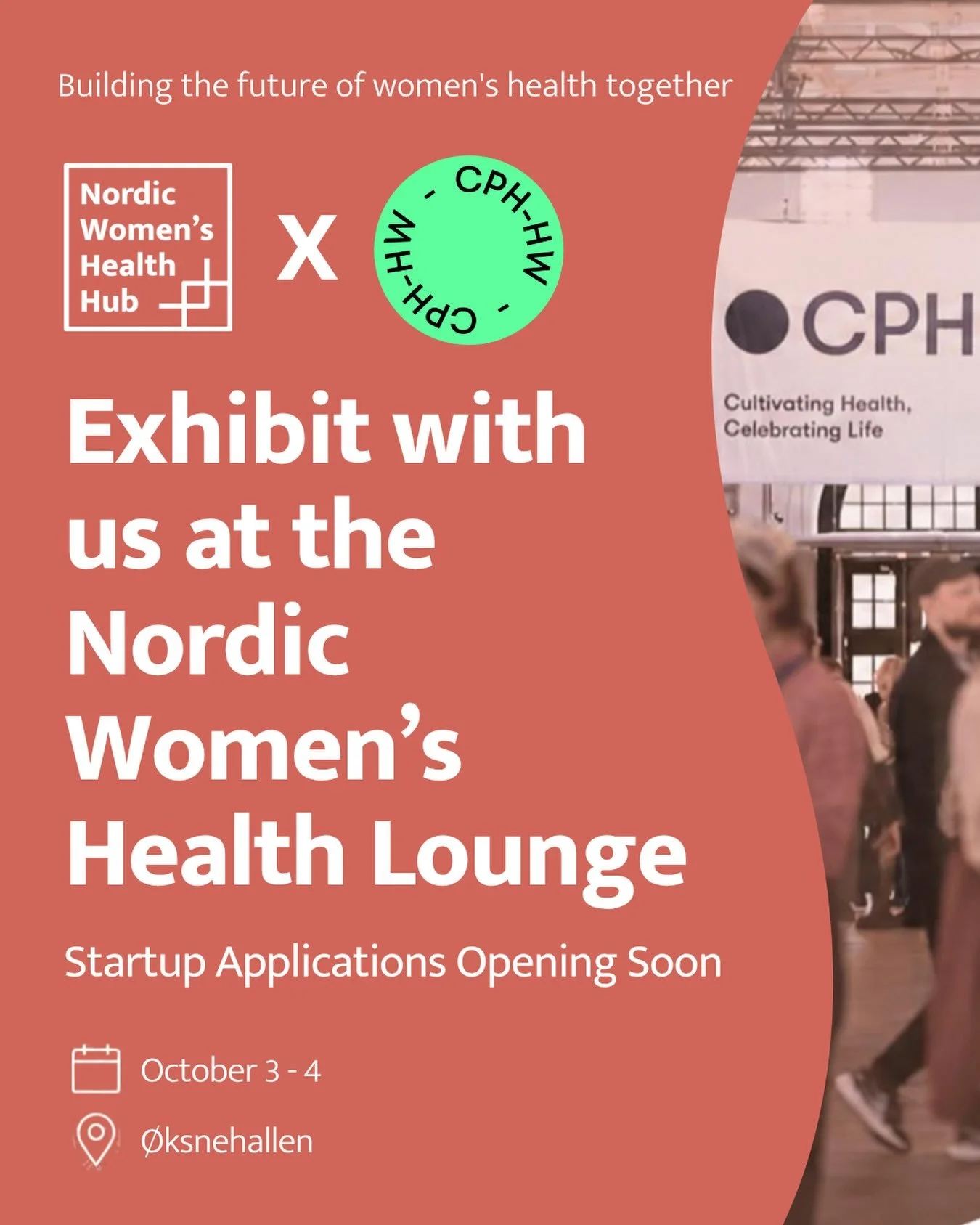 We&rsquo;re back at Copenhagen Health Week! This time we&rsquo;re bringing the Nordic Women&rsquo;s Health Lounge with us! 

🗓️3-4 October 2026 | &Oslash;ksnehallen, Copenhagen 

Together with @cphhw, we&rsquo;re creating a dedicated space for women