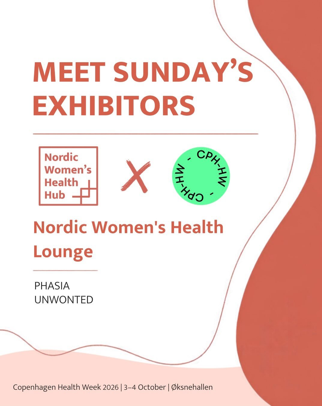 🎉 Meet Sunday&rsquo;s exhibitors! Swipe to see who&rsquo;s joining us at the Nordic Women&rsquo;s Health Lounge 👉

🩰 PHASIA &mdash; movement that adapts to your cycle and energy
🦙 UNWONTED &mdash; alpaca duvets for better sleep, through every lif