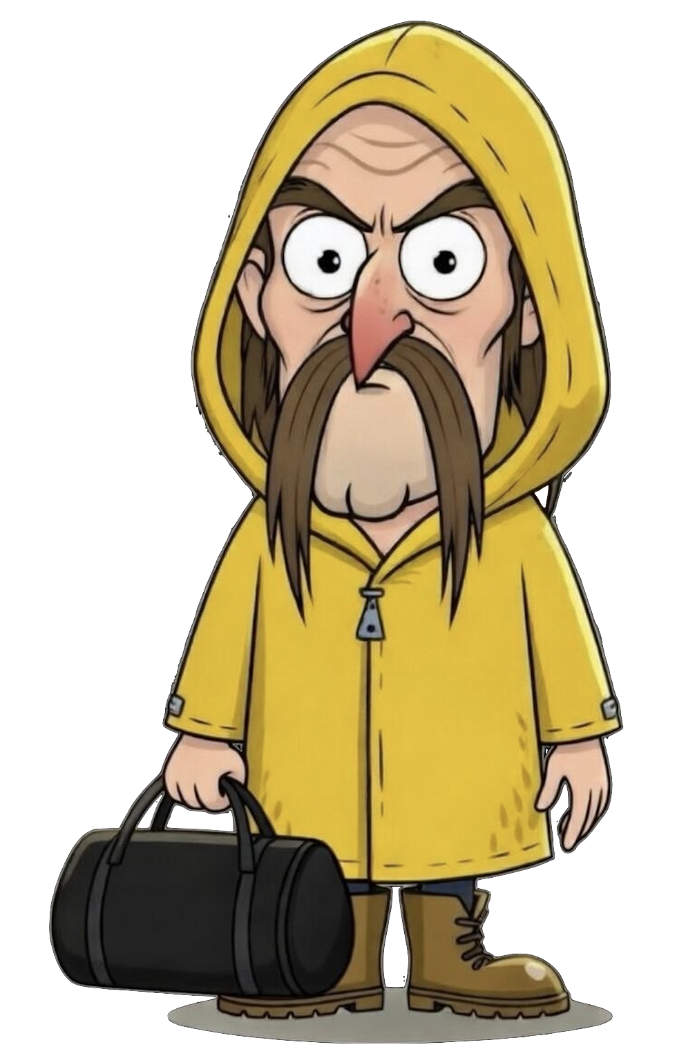 Sinister Hawk the raincoat killer that was never caught wearing his raincoat and carrying his black duffel bag.