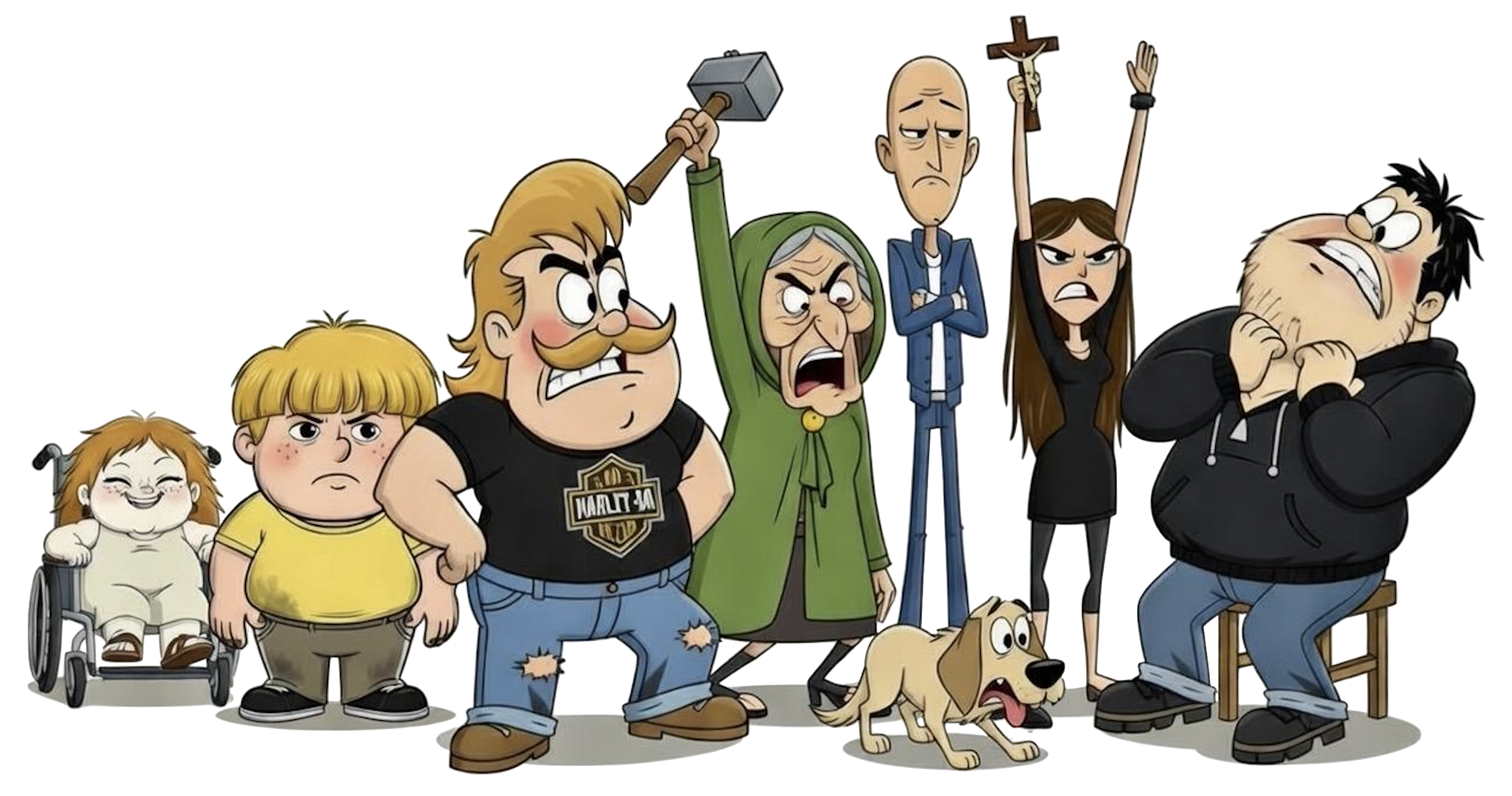 Seven foul mouthed characters who have bizarre misadventures in and around town on Spotify web player