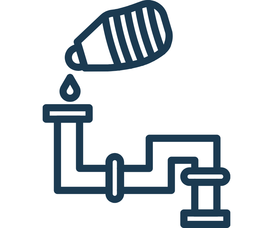 shower with a showerhead, water dropping into the tub below, connected by pipes and valves.