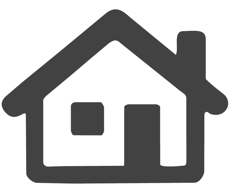 Icon of a house with a chimney and two windows.