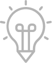 Line drawing of a light bulb with a filament inside