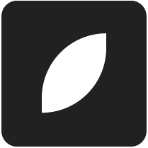 A black icon of a leaf on a dark background.