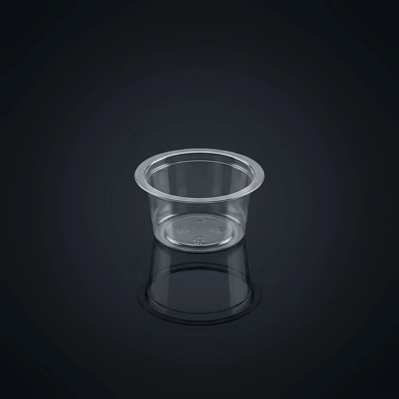 70 ml rund bägare, transparent (68x33 mm)