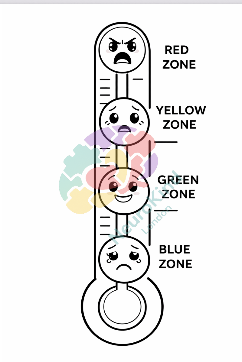 Emotions Thermometer Printable | Zones of Regulation Visual | SEN Emotional Regulation Tool
