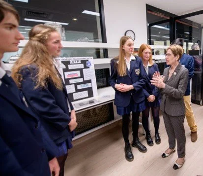 2019 winners presenting to NSW Governor Hon. Margaret Beazley AC, QC