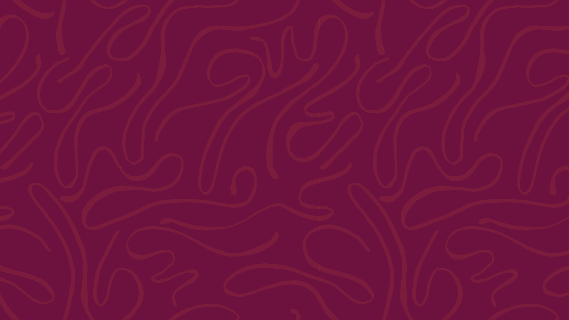 Dark maroon background with abstract, wavy line patterns in lighter shades of red.