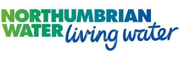 Northumbrian Water logo with the words 'Northumbrian Water' in green and 'living water' in blue.