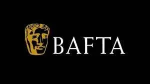BAFTA logo with a gold mask and white text on a black background