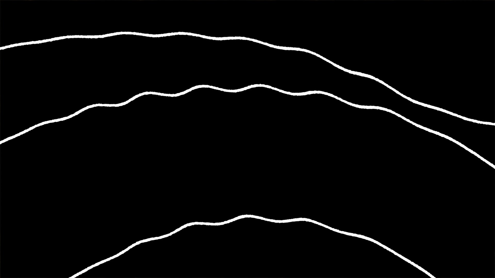Black background with five white wavy lines across the image, evenly spaced.
