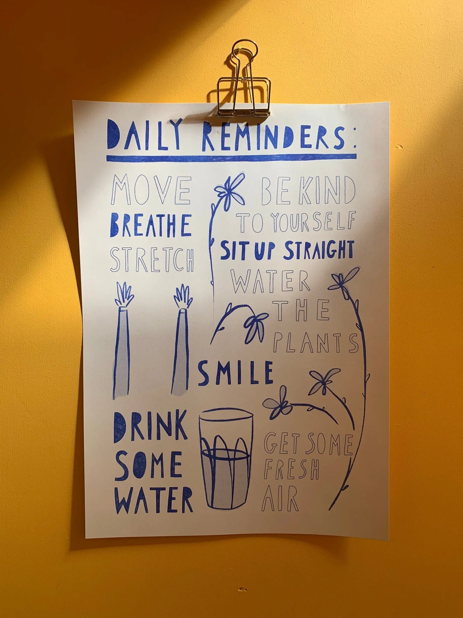Daily Reminders A3 Risograph Print