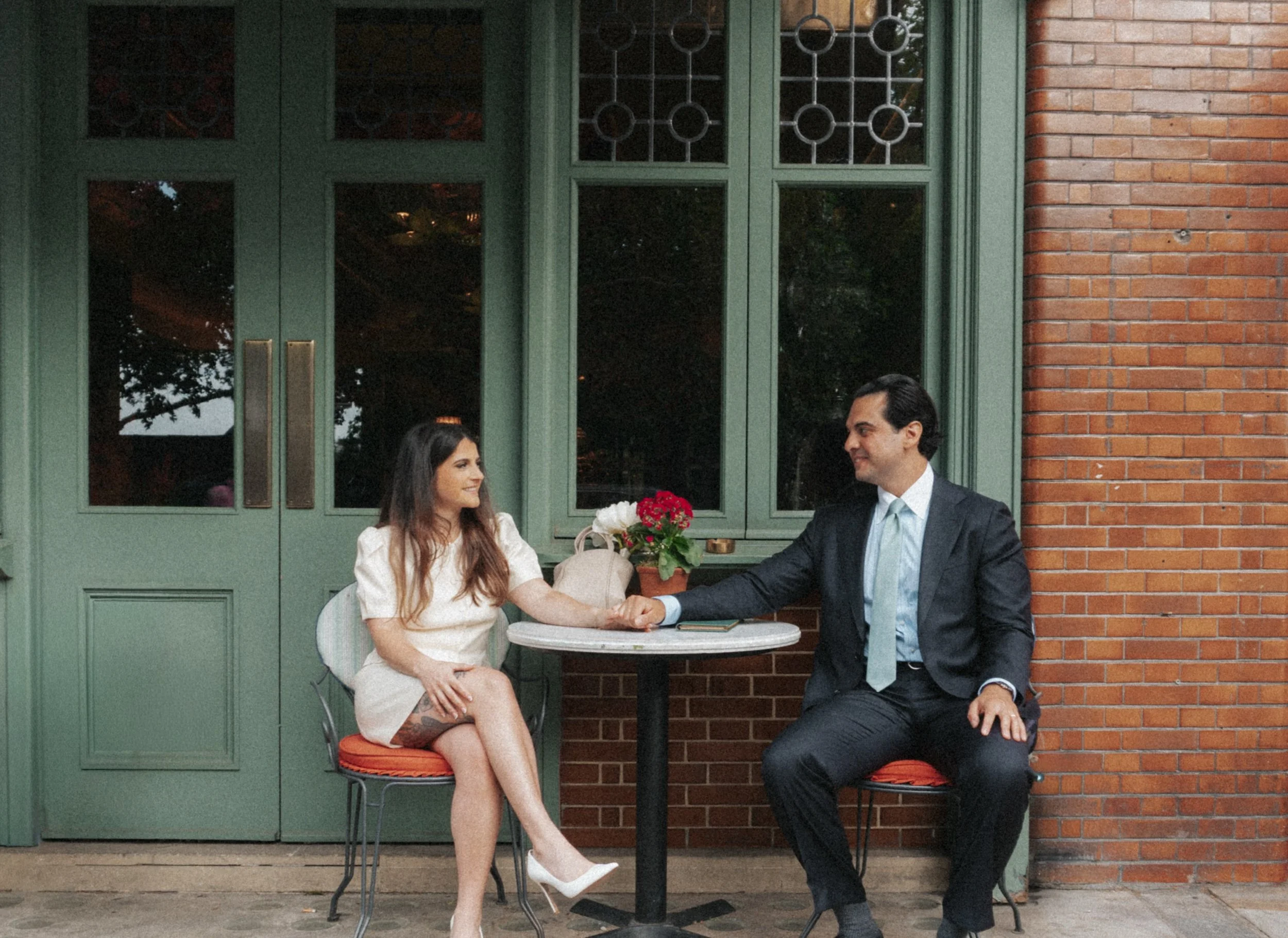 s + o intimate wedding and my first time being an official witness!!! 💗 

ceremony venue: @marrymeinchelsea 
dress: @reformation 
shoes: @mango 
bandeau veil: @indigodaisydesignsuk 
necklace: @vancleefarpels 
earrings: @tiffanyandco 
makeup: @shansl
