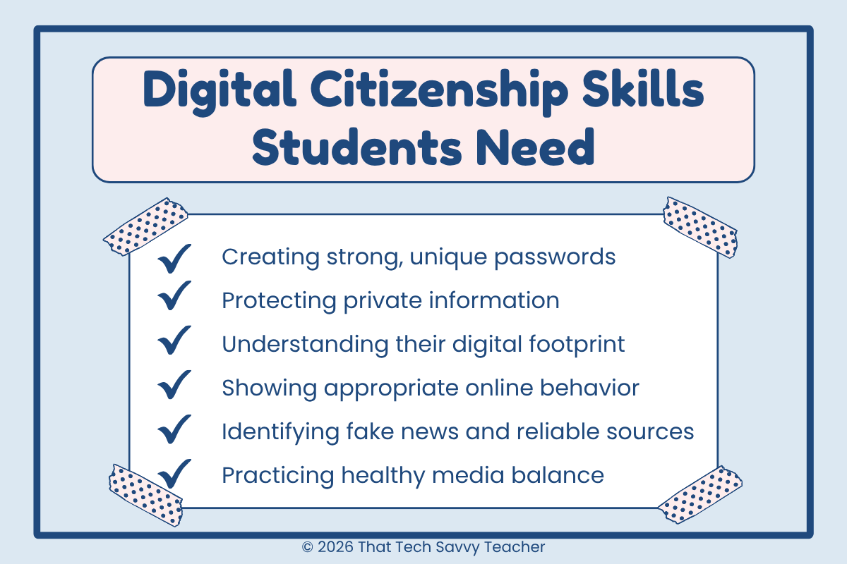 a list of digital citizenship skills all students need