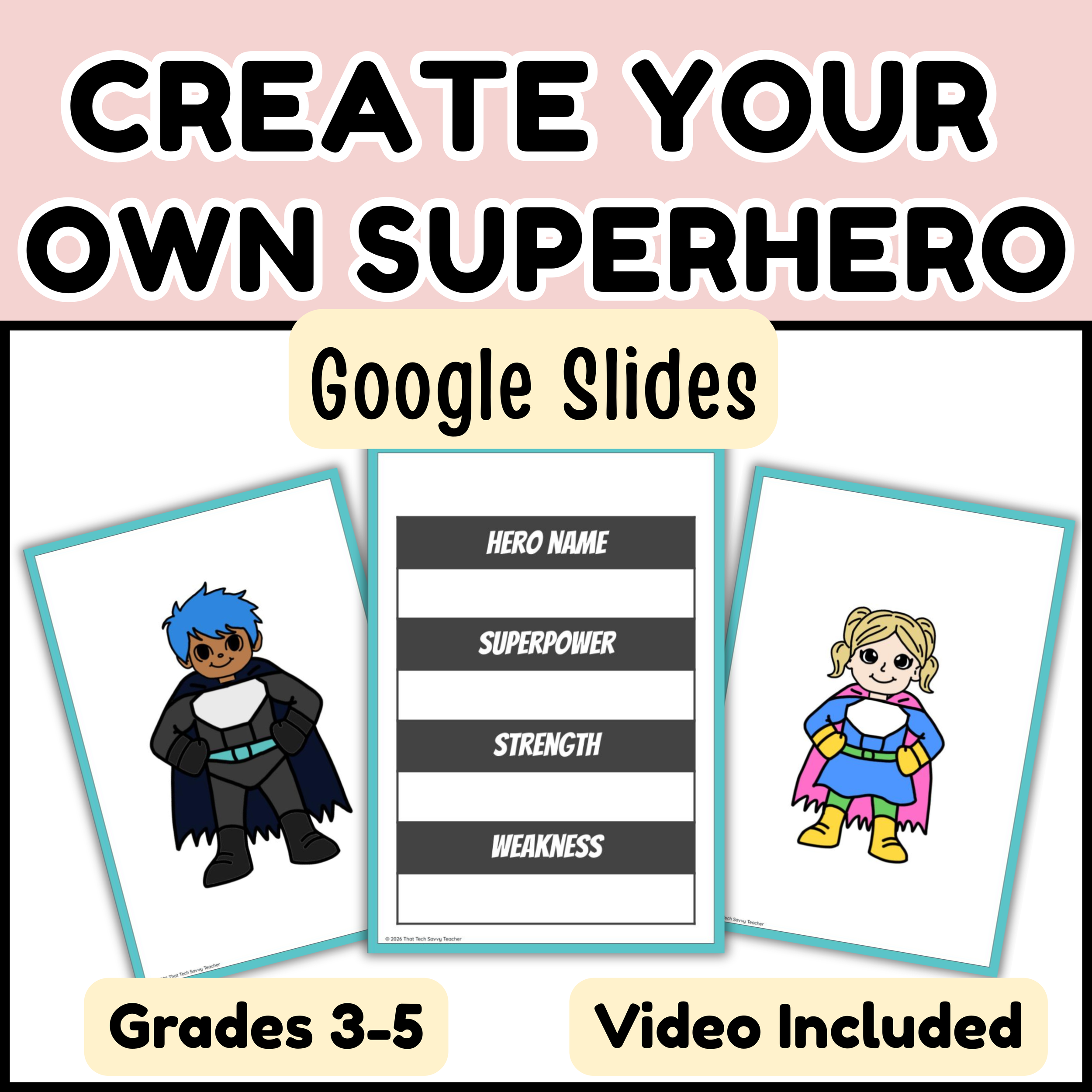 Create Your Own Superhero | Google Slides Activity | Character Design Project